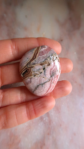 Rhodochrosite Palm Stone