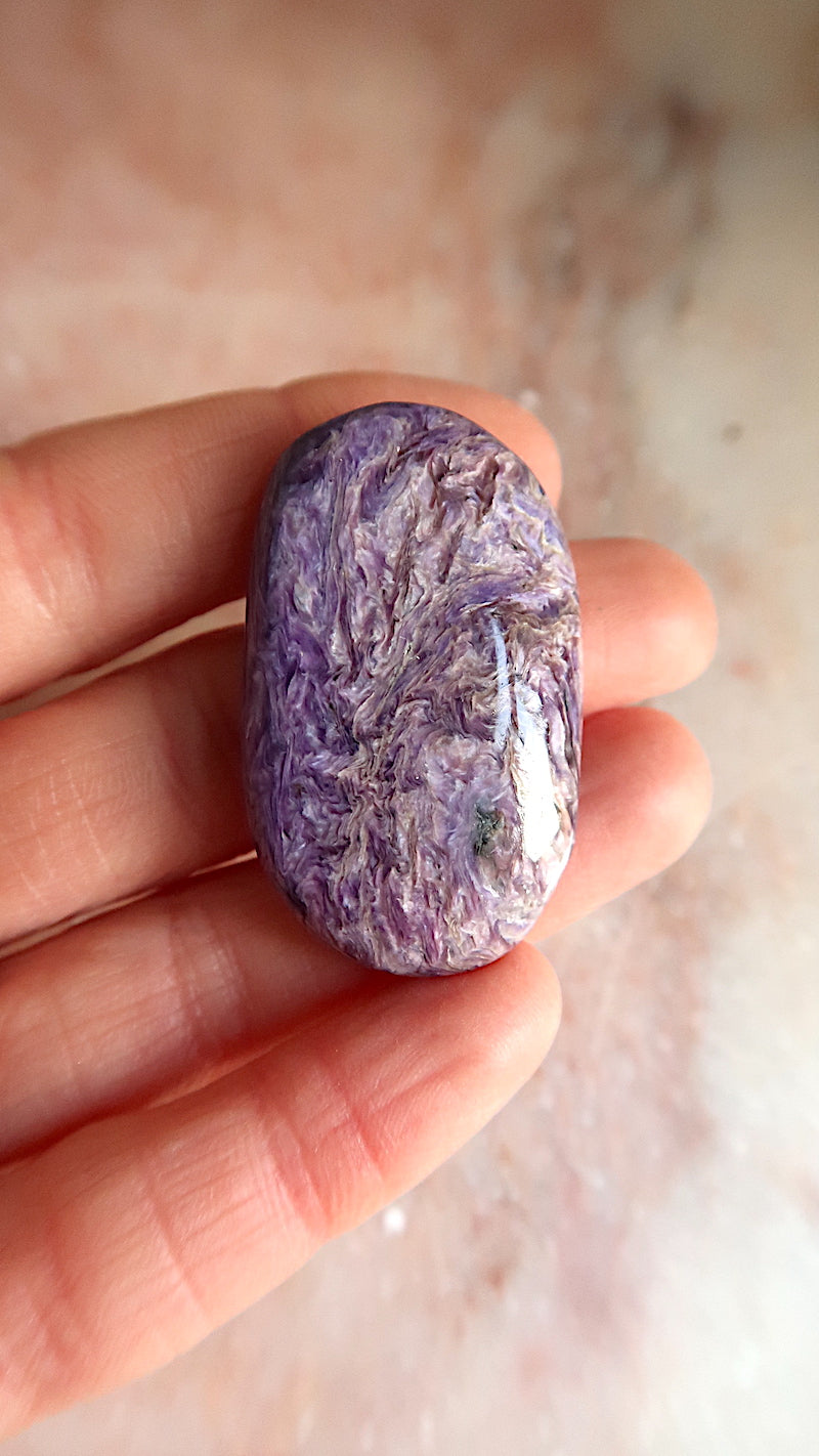 Charoite Palm Stone