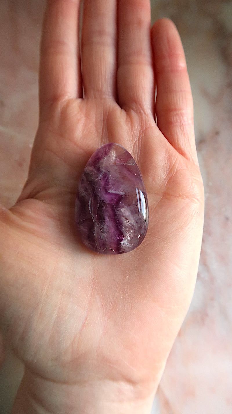 Purple Rainbow Fluorite Palm Stone