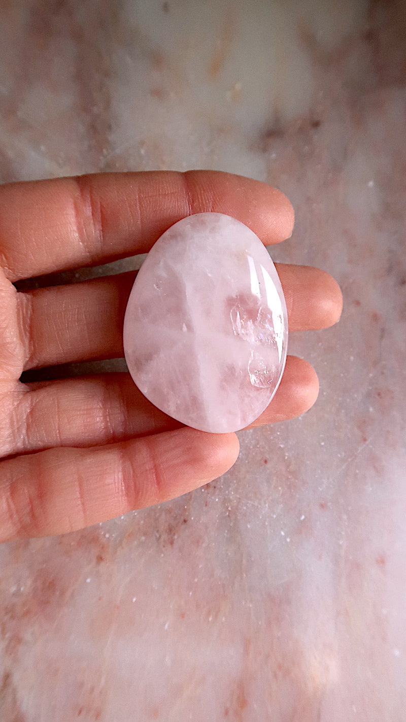 Rose Quartz Palm Stone