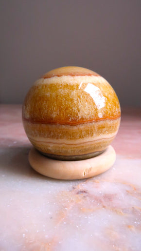 Honey Calcite Sphere