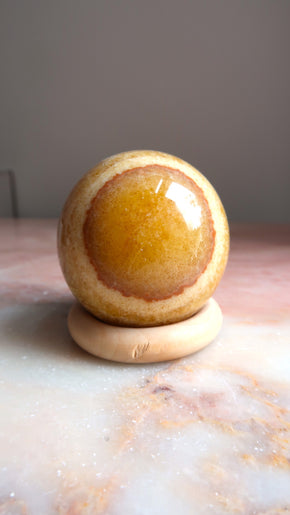 Honey Calcite Sphere
