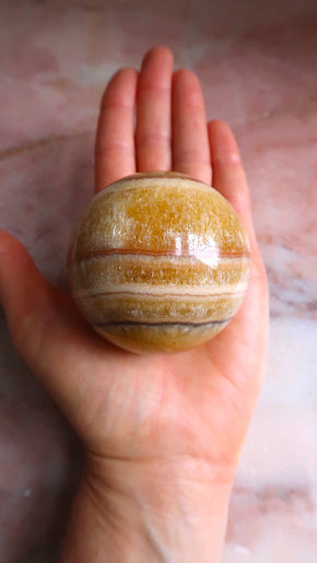 Honey Calcite Sphere