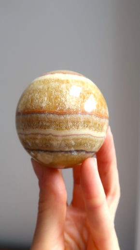 Honey Calcite Sphere