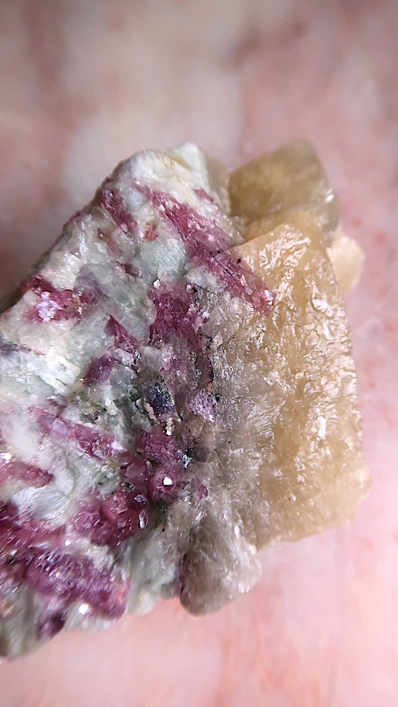 Pink Tourmaline & Calcite