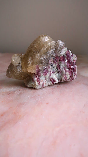 Pink Tourmaline & Calcite