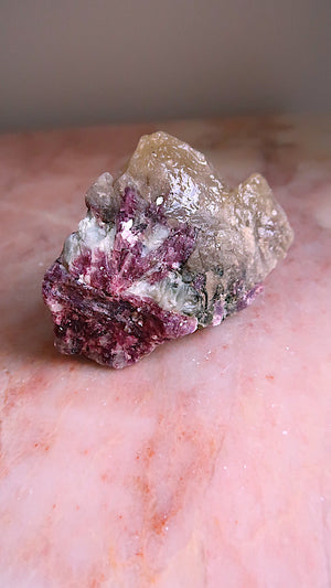 Pink Tourmaline & Calcite