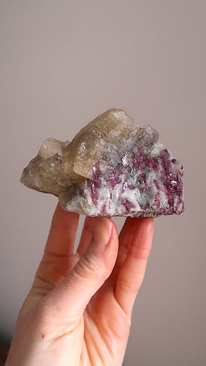 Pink Tourmaline & Calcite