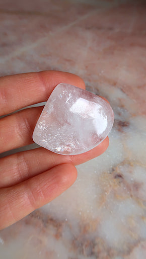 Clear Apophyllite Palm Stone (rainbows)