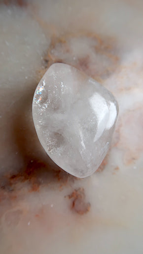 Clear Apophyllite Palm Stone (rainbows)