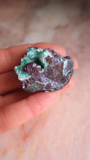 Premium Prehnite, Dioptase Hematite