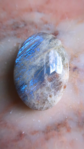 Rainbow Moonstone Palm Stone