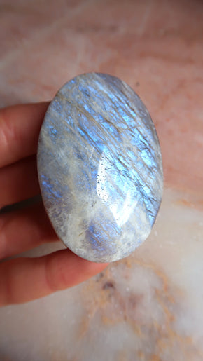 Rainbow Moonstone Palm Stone