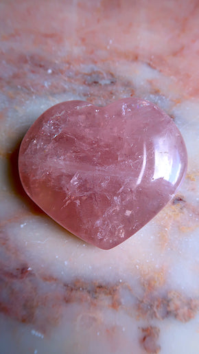 Large Rose Quartz Heart (rainbow flash)