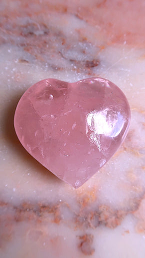 Rose Quartz Heart (rainbows)