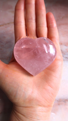 Rose Quartz Heart (rainbows)
