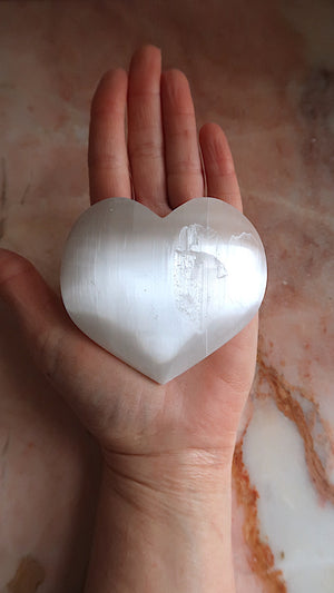 Large Selenite Heart