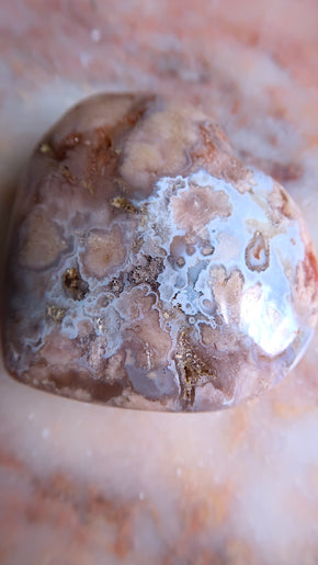 Chunky Flower Agate Heart