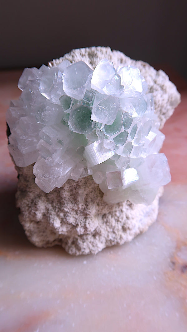 Special Green Apophyllite Flower