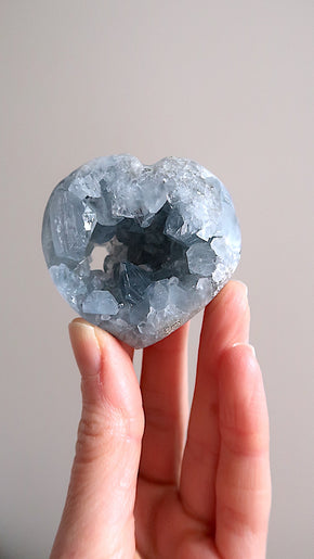 Premium Celestite Heart Cluster