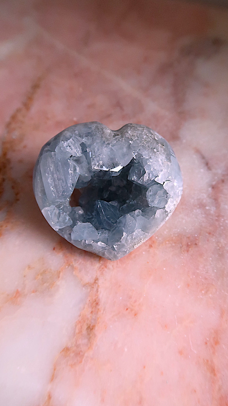 Premium Celestite Heart Cluster