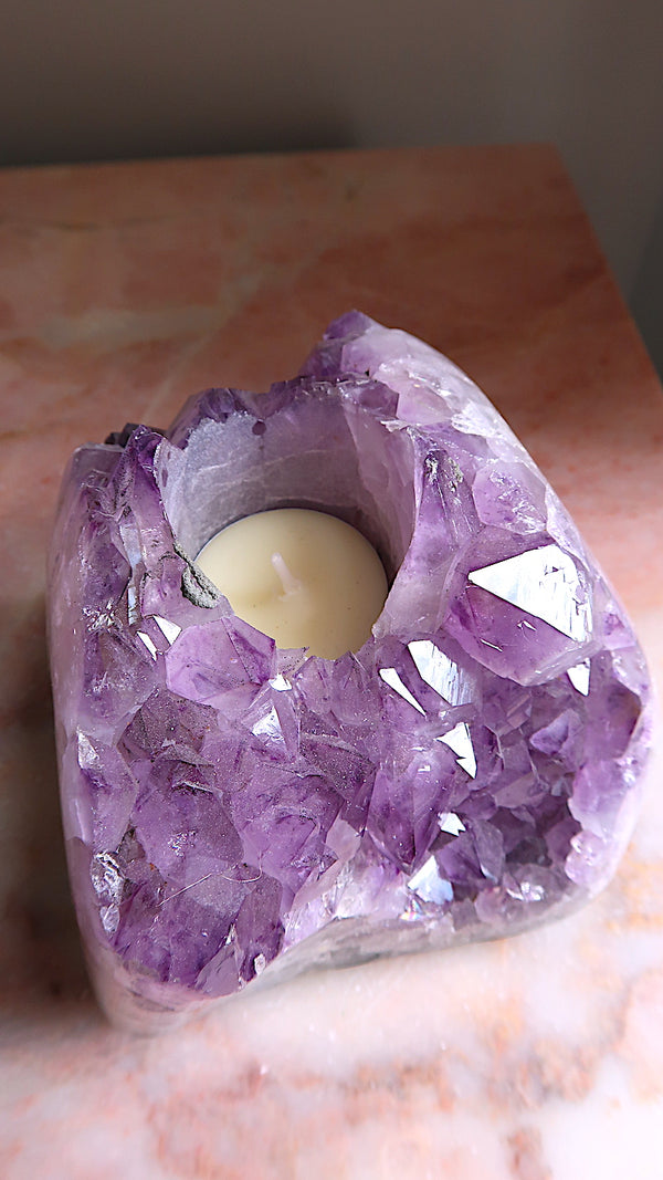 Special: Extra Large Amethyst candle holder