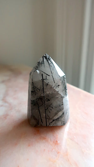 Black Tourmaline Rutile Point