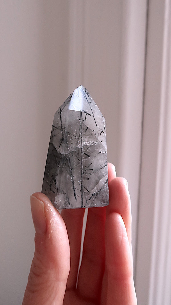 Black Tourmaline Rutile Point