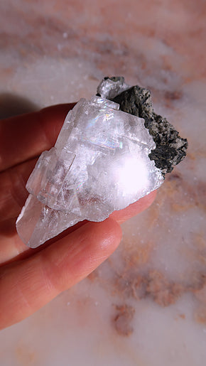 Raw Clear Optical Calcite (rainbows)
