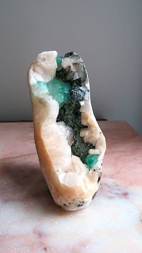 Large Green Apophyllite & Stilbite