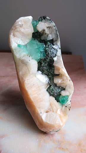 Large Green Apophyllite & Stilbite