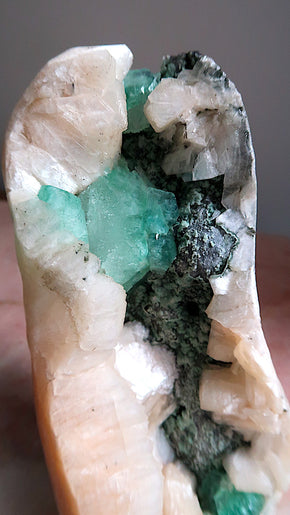 Large Green Apophyllite & Stilbite