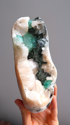 Large Green Apophyllite & Stilbite