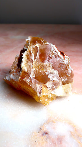 Rare Amber Optical Calcite (rainbow flash)