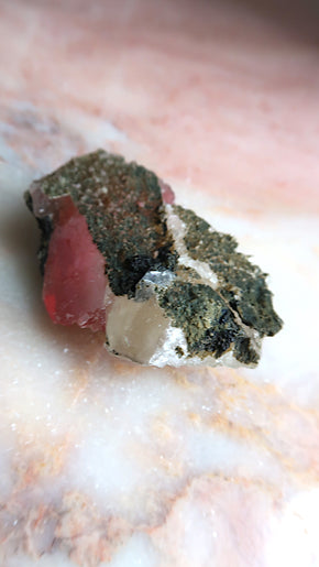 Special Pink & Yellow Calcite Twin Flame