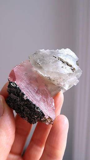 Special Pink & Yellow Calcite Twin Flame