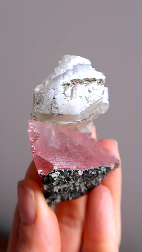 Special Pink & Yellow Calcite Twin Flame