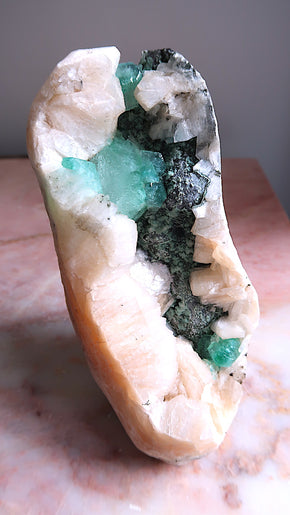 Large Green Apophyllite & Stilbite