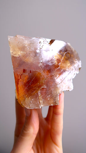 Large Amber Calcite (with rainbows)