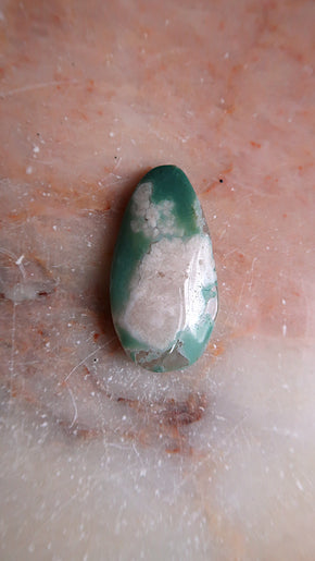 Green Flower Agate Pocket Stone
