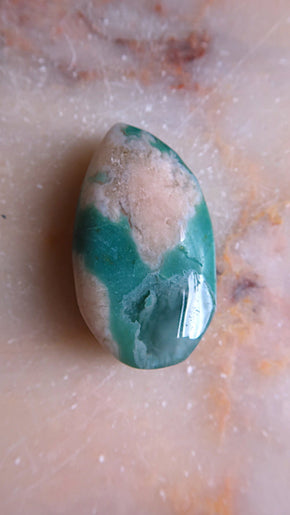Green Flower Agate Pocket Stone