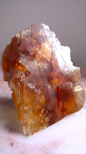 Large Amber Calcite (with rainbows)