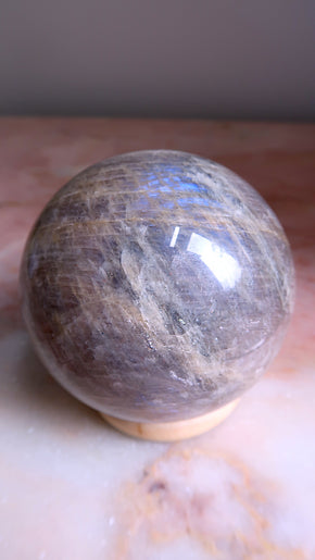 Large Silver Moonstone Sphere