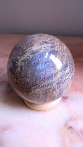 Large Silver Moonstone Sphere