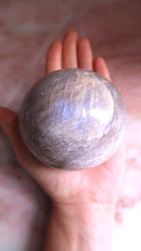 Large Silver Moonstone Sphere