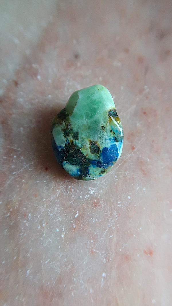 Green Moonstone (with Azurite)