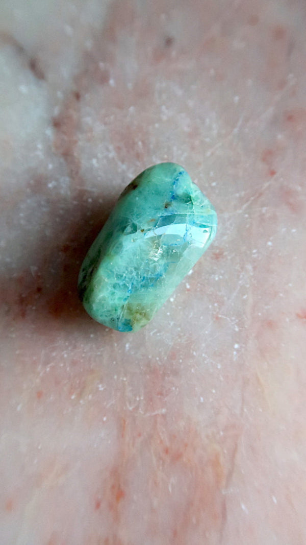 Green Moonstone (with Azurite)