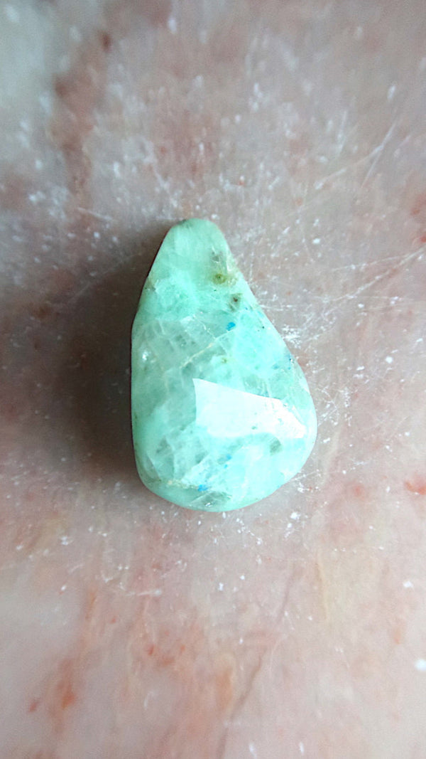 Green Moonstone (with Azurite)