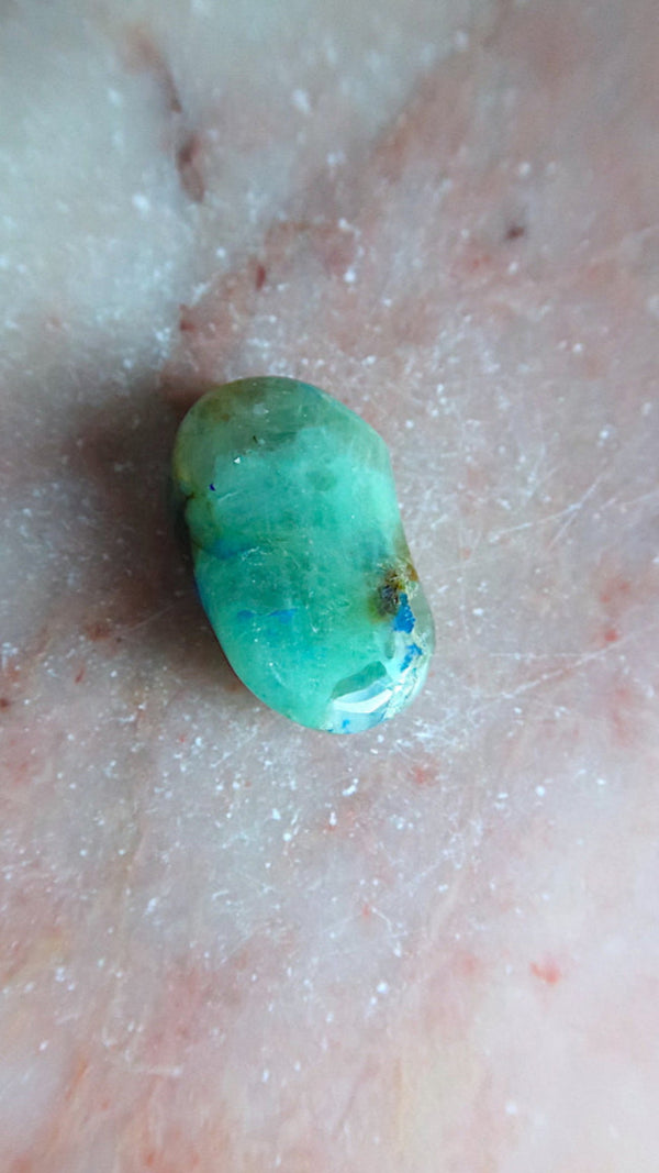 Green Moonstone (with Azurite)