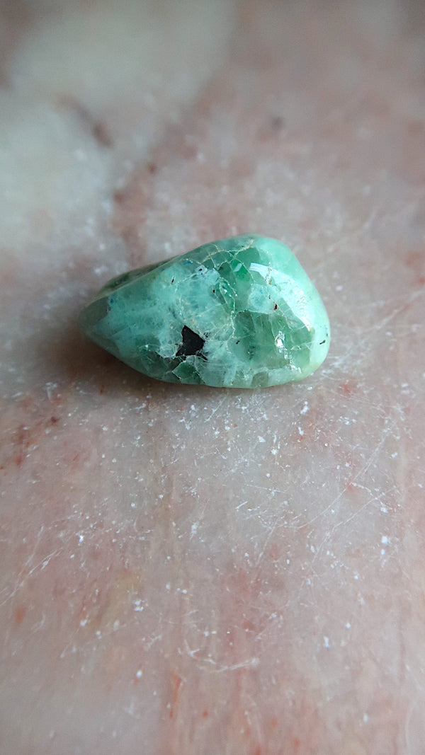 Green Moonstone (with Azurite)